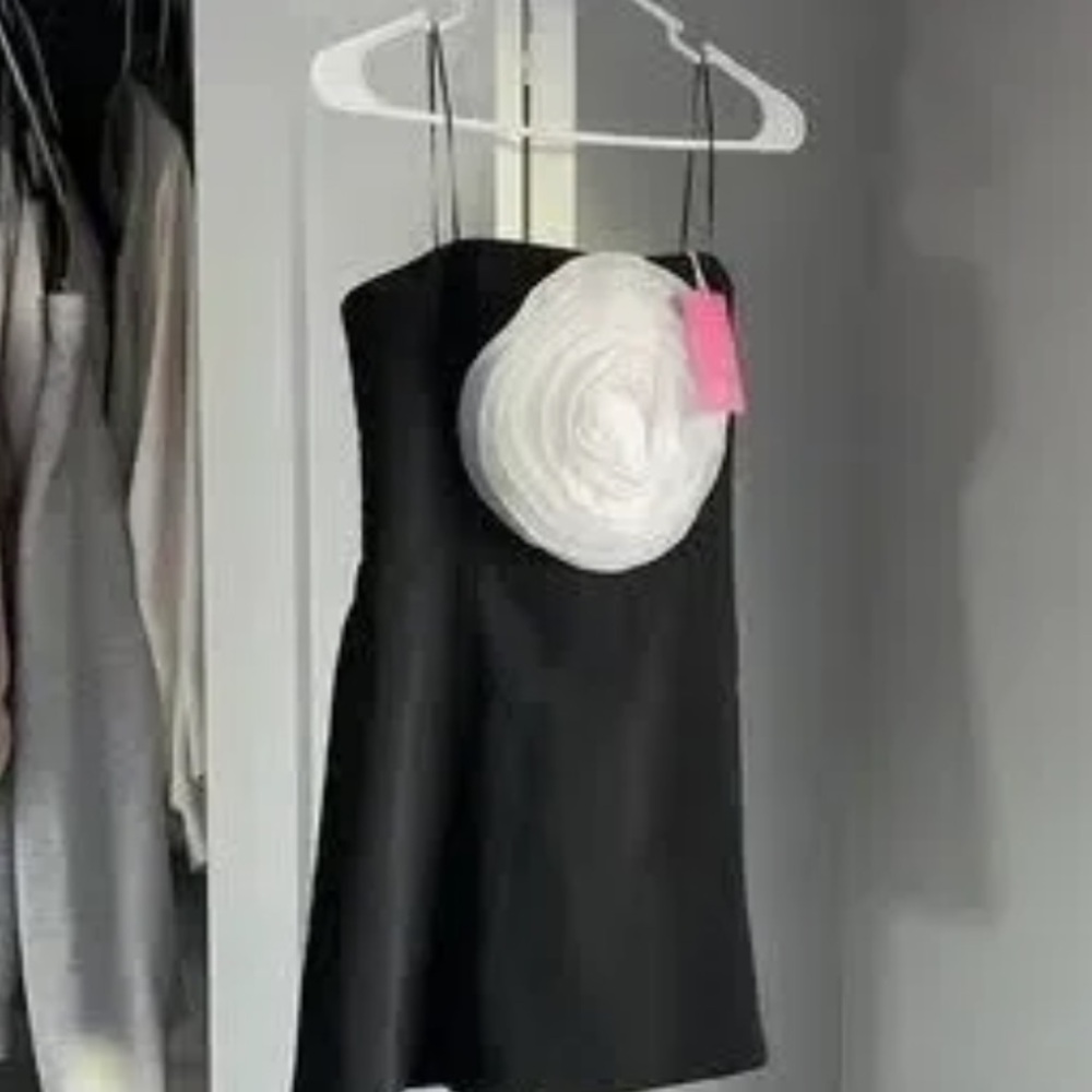Amanda Uprichard Fae Rose Black Strapless Dress, New - Picture 2 of 5